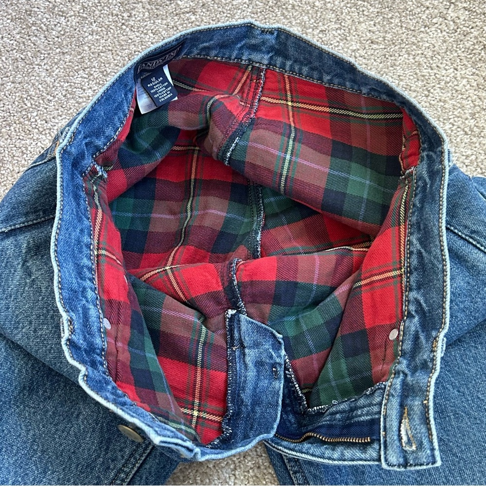 Vintage Lands' End Flannel Lined Jeans Women's 12 Reg High Waist Straight Leg - Picture 7 of 10